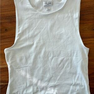 Aritzia Contour White Sleeveless Top